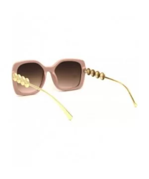 Womens Butterfly Jewel Jaguar Head Emblem Arm Sunglasses - Black Pink Brown - CR197E9O6CI $10.86 Butterfly