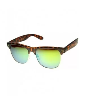 Classic Half Frame Flash Mirror Lens Horn Rimmed Sunglasses (Tortoise Sun) - CO11V0YOUQR $5.42 Wayfarer