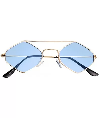 Unisex Retro Narrow Cat Eye Sunglasses for Women Men Clout Goggles Plastic Frame Glasses - Blue - CE18SCU7G04 $6.18 Square