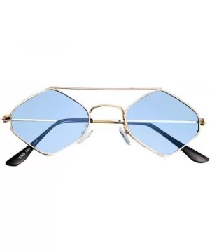 Unisex Retro Narrow Cat Eye Sunglasses for Women Men Clout Goggles Plastic Frame Glasses - Blue - CE18SCU7G04 $6.18 Square