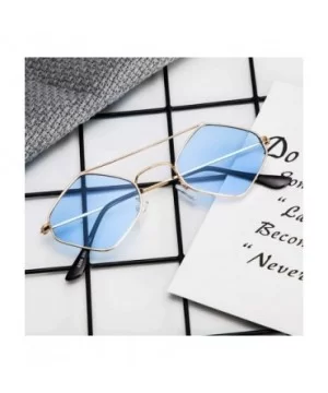 Unisex Retro Narrow Cat Eye Sunglasses for Women Men Clout Goggles Plastic Frame Glasses - Blue - CE18SCU7G04 $6.18 Square