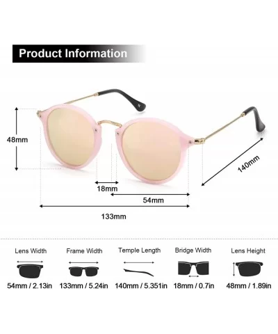 Round Retro Polarized Sunglasses for Men and Women- Vintage Classic Eyewear Style Frame for Driving/Travel/Sport - CW196S0OXY...