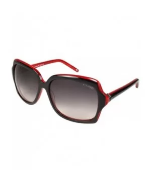 Women's Handmade Italian Acetate Oversized Square Frame Sunglasses HM240 - Black/Red - CI11L1NSVV7 $26.65 Wayfarer