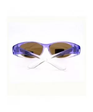 Fit Over Glasses Polarized Sunglasses Oval Frame Ombre Color Brown Lens - Purple - CN11YDUDKUH $7.99 Oval