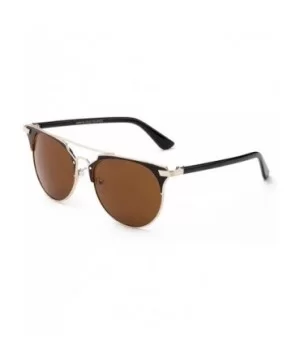 "City" Modern Geometric Fashion Sunglasses - Gold/Dark Brown - C112MCS676F $6.81 Aviator