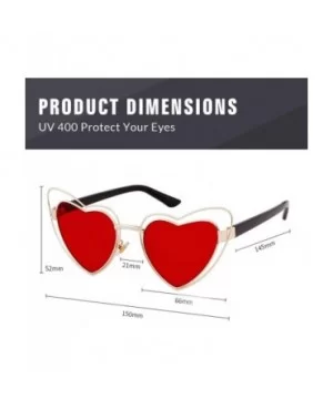 Clout Goggle Heart Sunglasses Vintage Cat Eye Mod Style Retro Kurt Cobain Glasses - Gold Frame Red Lens - CY18LG8E8NC $11.53 ...