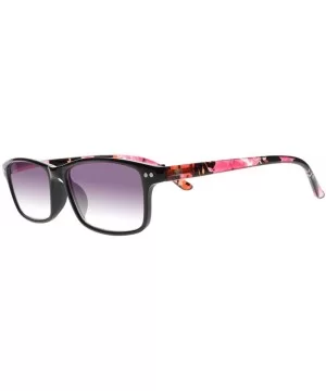 Multi-Color Women Style Tinted Lens Rectangle - Protection Outdoor Reading Glasses - Black - CD18HT3SWDU $8.75 Rectangular