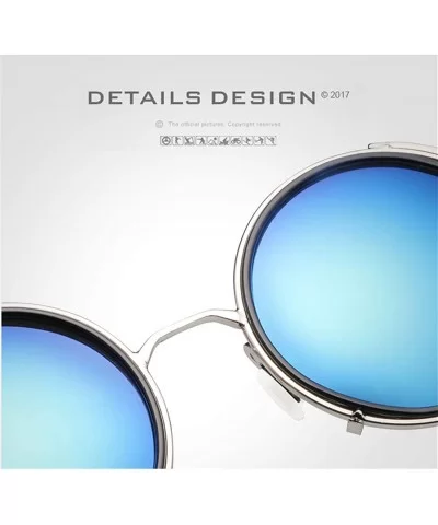 Men Women Fashion Aviator Polarized Sunglasses Vintage with Round Frame for Sport Driving Fishing - CN18YN7CDW0 $5.46 Rimless