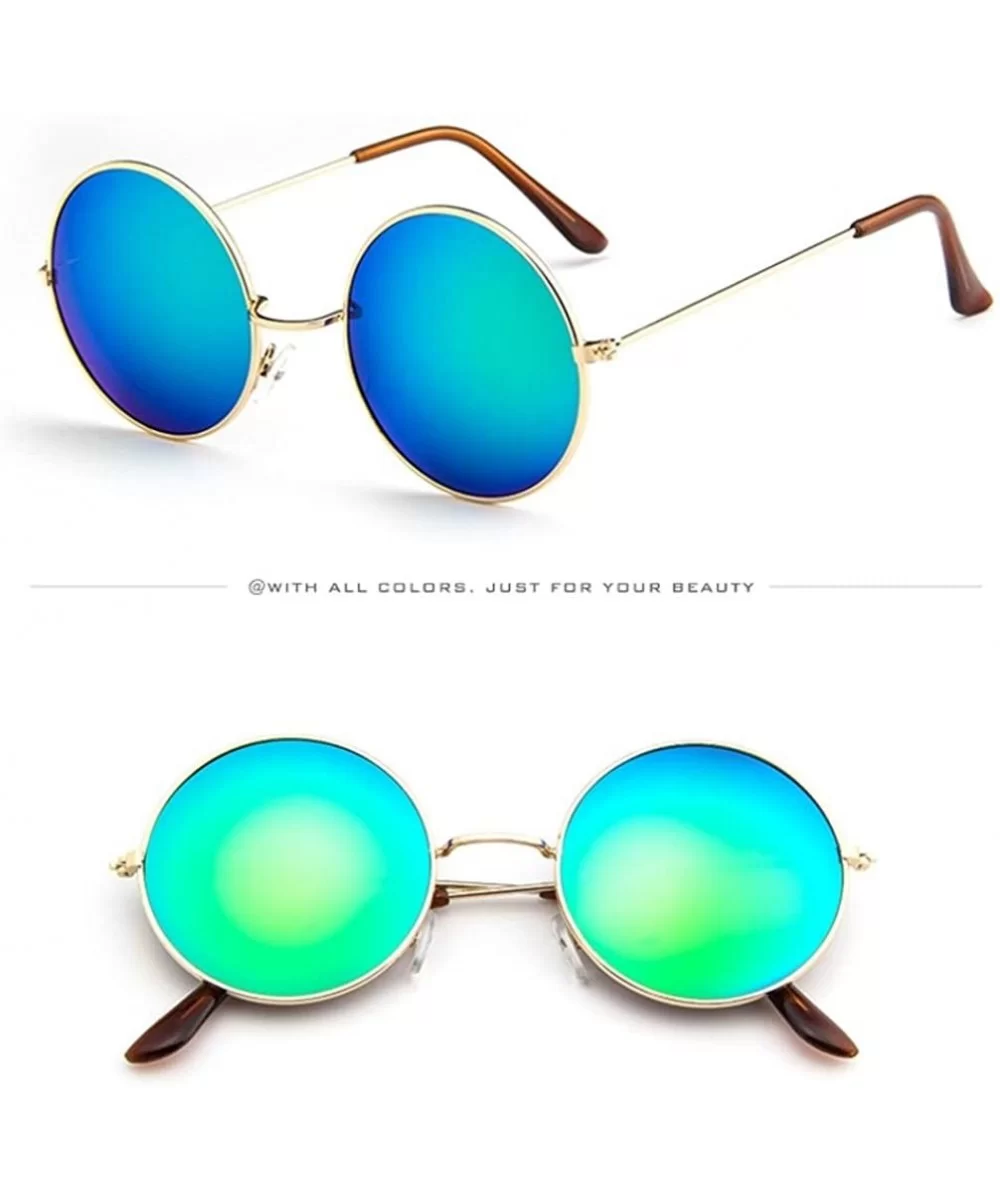 Women Men Vintage Retro Glasses Unisex Driving Round Frame Sunglasses Eyewear - Multicolor D - CN18EQD292C $4.48 Rimless