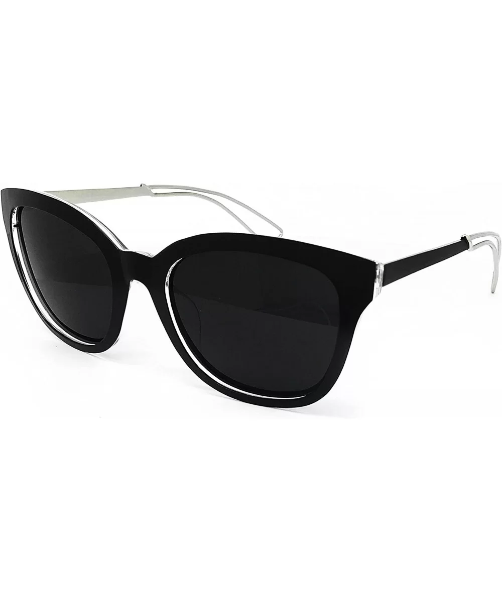 6678 Premium Retro Mirror Funky Fashion Cateye Sunglasses - Premium - C2183L7TIYX $11.76 Aviator