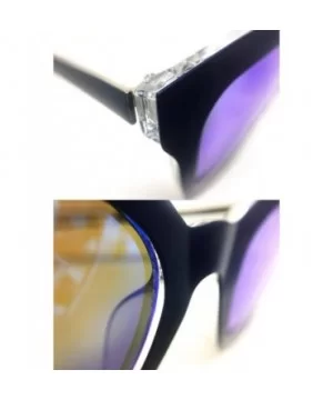 6678 Premium Retro Mirror Funky Fashion Cateye Sunglasses - Premium - C2183L7TIYX $11.76 Aviator