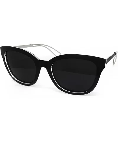 6678 Premium Retro Mirror Funky Fashion Cateye Sunglasses - Premium - C2183L7TIYX $11.76 Aviator