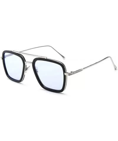 Tony Stark Sunglasses - Square Shaped Sunglasses with Metal Frame and AC Lense - CM18WC0L3T8 $7.46 Rectangular