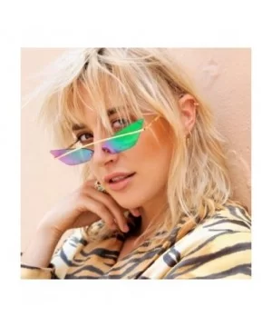 Women Man Fashion Vintage Sunglasses-Irregular Shape Eyewear Retro Unisex - B - CI18OAGH7A6 $6.42 Sport