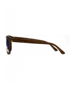 Polarized Mod Horn Rim Designer Light Weight Fashion Sunglasses - Light Wood Blue Mirror - CE18LMN8A76 $6.86 Rectangular