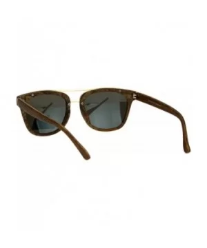 Polarized Mod Horn Rim Designer Light Weight Fashion Sunglasses - Light Wood Blue Mirror - CE18LMN8A76 $6.86 Rectangular