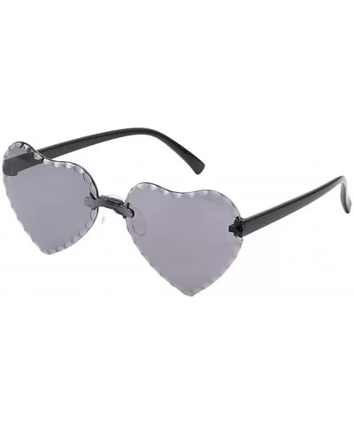 Heart Shape Sunglasses Transparent Rimless Candy Color Glasses Frameless Love Eyewear Sunglasses UV400 Sunglass - CQ190775I0G...