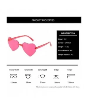 Heart Shape Sunglasses Transparent Rimless Candy Color Glasses Frameless Love Eyewear Sunglasses UV400 Sunglass - CQ190775I0G...