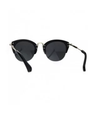 Womens Half Rim Cat Eye Gothic Fashion Retro Vintage Sunglasses - Black Smoke - CY183R72448 $8.17 Cat Eye