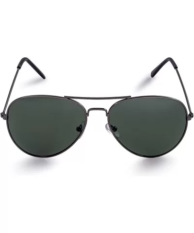 Classic Aviator Pilot Flat Lens Sunglasses For Men and Women with Protective Bag - 100% UV Protection - CU11UPWKZEL $13.03 Sq...