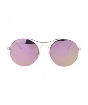 Almost Rimless Fashion Sunglasses Round Circle Flat Mirror Lens UV 400 - Pink - C218957C67C $7.98 Rimless