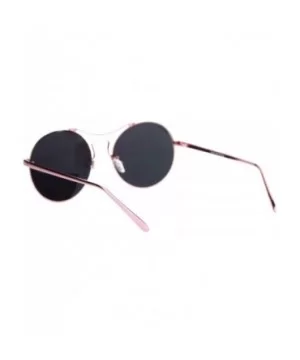 Almost Rimless Fashion Sunglasses Round Circle Flat Mirror Lens UV 400 - Pink - C218957C67C $7.98 Rimless