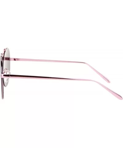 Almost Rimless Fashion Sunglasses Round Circle Flat Mirror Lens UV 400 - Pink - C218957C67C $7.98 Rimless