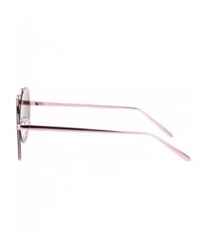 Almost Rimless Fashion Sunglasses Round Circle Flat Mirror Lens UV 400 - Pink - C218957C67C $7.98 Rimless