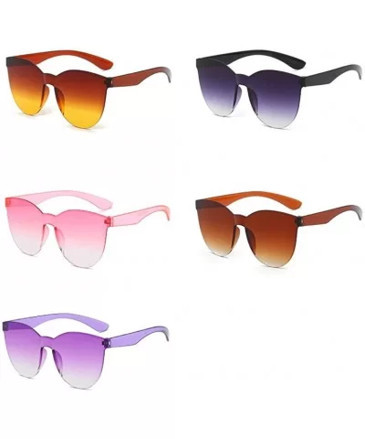 Fashion Jelly Design Style Sunglasses Sexy Retro Sunglasses Resin Lens Sunglasses - Unisex - Umber - CE199Y439LO $11.84 Rimless