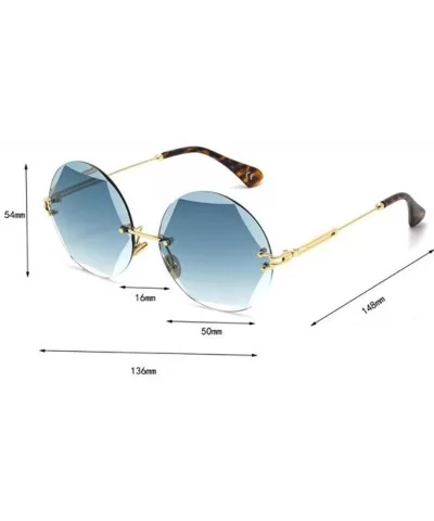 Hexagon-cut sunglasses - frameless marine sunglasses - fashion UV protection - F - CL18SHS5ETL $35.80 Aviator