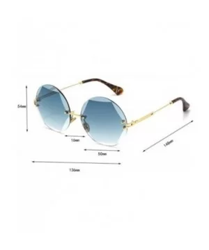 Hexagon-cut sunglasses - frameless marine sunglasses - fashion UV protection - F - CL18SHS5ETL $35.80 Aviator