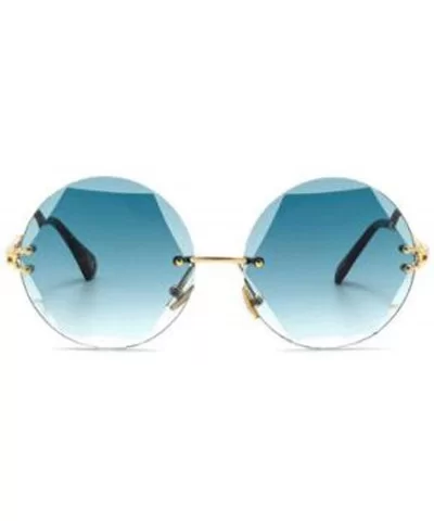 Hexagon-cut sunglasses - frameless marine sunglasses - fashion UV protection - F - CL18SHS5ETL $35.80 Aviator