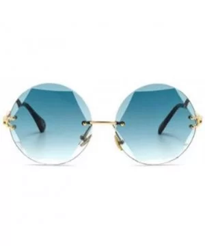 Hexagon-cut sunglasses - frameless marine sunglasses - fashion UV protection - F - CL18SHS5ETL $35.80 Aviator