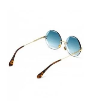 Hexagon-cut sunglasses - frameless marine sunglasses - fashion UV protection - F - CL18SHS5ETL $35.80 Aviator