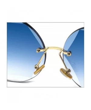 Hexagon-cut sunglasses - frameless marine sunglasses - fashion UV protection - F - CL18SHS5ETL $35.80 Aviator