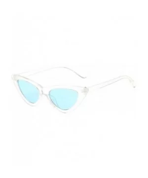 Kids Cateye Girls Sunglasses AGE 4-12 Transparent Clear Frame Giselle Pouch - Blue - CJ18TAIDHHK $4.94 Oversized