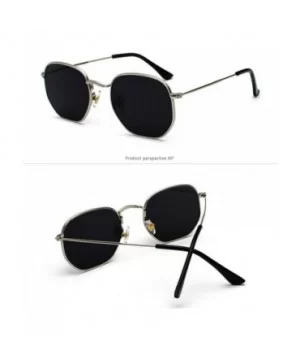 N Sunglasses Women Small Square Sunglases Men Metal Frame Driving Fishing Glasses Zonnebril Mannen - Gold Clear - CR19850YUTU...