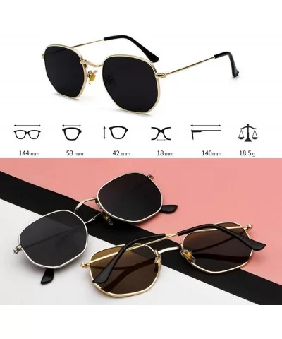 N Sunglasses Women Small Square Sunglases Men Metal Frame Driving Fishing Glasses Zonnebril Mannen - Gold Clear - CR19850YUTU...