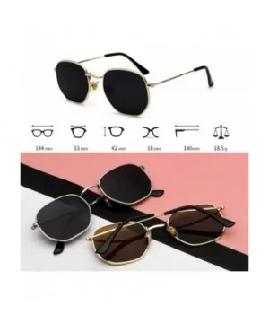 N Sunglasses Women Small Square Sunglases Men Metal Frame Driving Fishing Glasses Zonnebril Mannen - Gold Clear - CR19850YUTU...