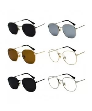 N Sunglasses Women Small Square Sunglases Men Metal Frame Driving Fishing Glasses Zonnebril Mannen - Gold Clear - CR19850YUTU...