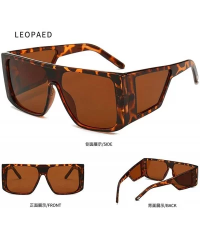 2019 New cross-border explosion models retro big box trend street shooting unisex sunglasses - Leopard - CF18LAGD2LZ $12.36 O...