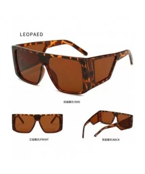 2019 New cross-border explosion models retro big box trend street shooting unisex sunglasses - Leopard - CF18LAGD2LZ $12.36 O...