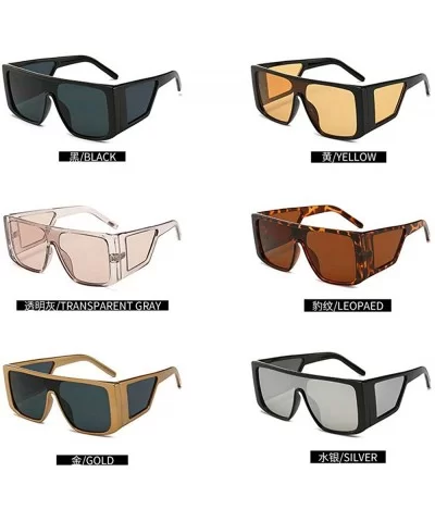 2019 New cross-border explosion models retro big box trend street shooting unisex sunglasses - Leopard - CF18LAGD2LZ $12.36 O...