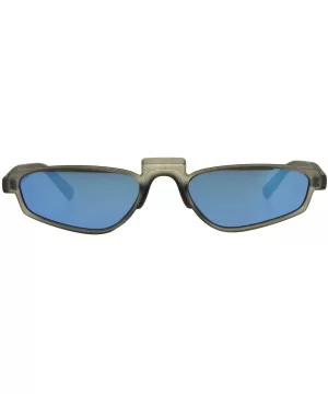 Unisex Mirrored Lens Rectangular Plastic Pimp Retro Vintage Sunglasses - Slate Blue - CF18CMKC9RC $5.49 Rectangular