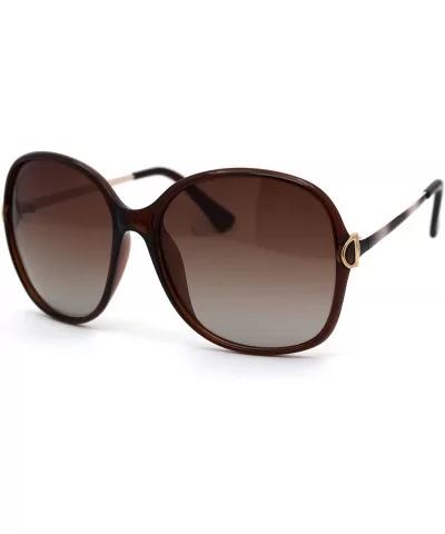 Womens CR39 Polarized Lens Chic Butterfly Sunglasses - All Brown - CP192RWUXEY $10.44 Butterfly