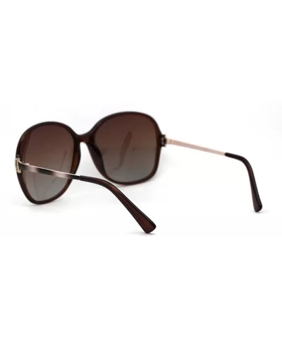 Womens CR39 Polarized Lens Chic Butterfly Sunglasses - All Brown - CP192RWUXEY $10.44 Butterfly