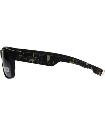 Mens Biohazard Plastic Rectangular Horn Rim Sport Sunglasses - Brown Camo Arm - CB189Y4YUGH $6.75 Sport