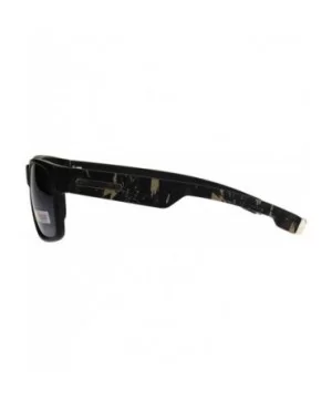 Mens Biohazard Plastic Rectangular Horn Rim Sport Sunglasses - Brown Camo Arm - CB189Y4YUGH $6.75 Sport