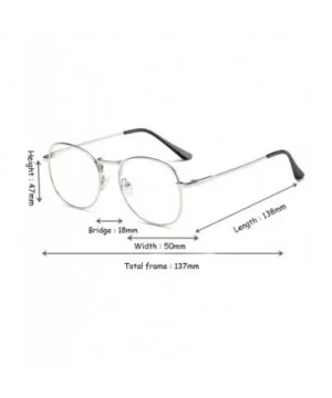 Men women retro glasses full frame round resin lenses myopia glasses - Silver - CJ18EA3X5OE $26.27 Round