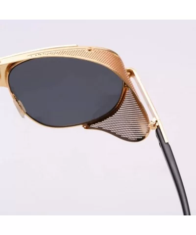 Steampunk Sunglasses Men Retro Fashion Brand Design Round Metal Frame Windproof Design Glasses Women - S362 - C218RMDXL9H $11...